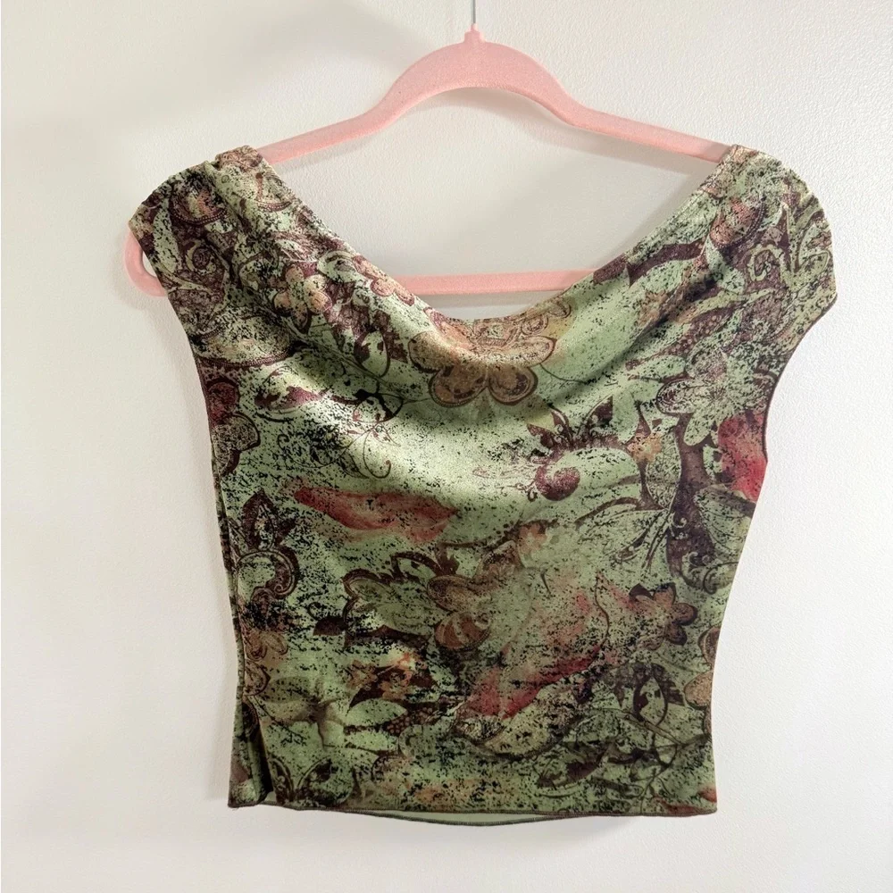 Urban Outfitters Velvet Floral Off-Shoulder Top - Picture 6 of 6